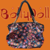 BollyDoll “Jewel Birds” Tote Bag – Black Trim & Chain Handles (2013) by Amrita Sen