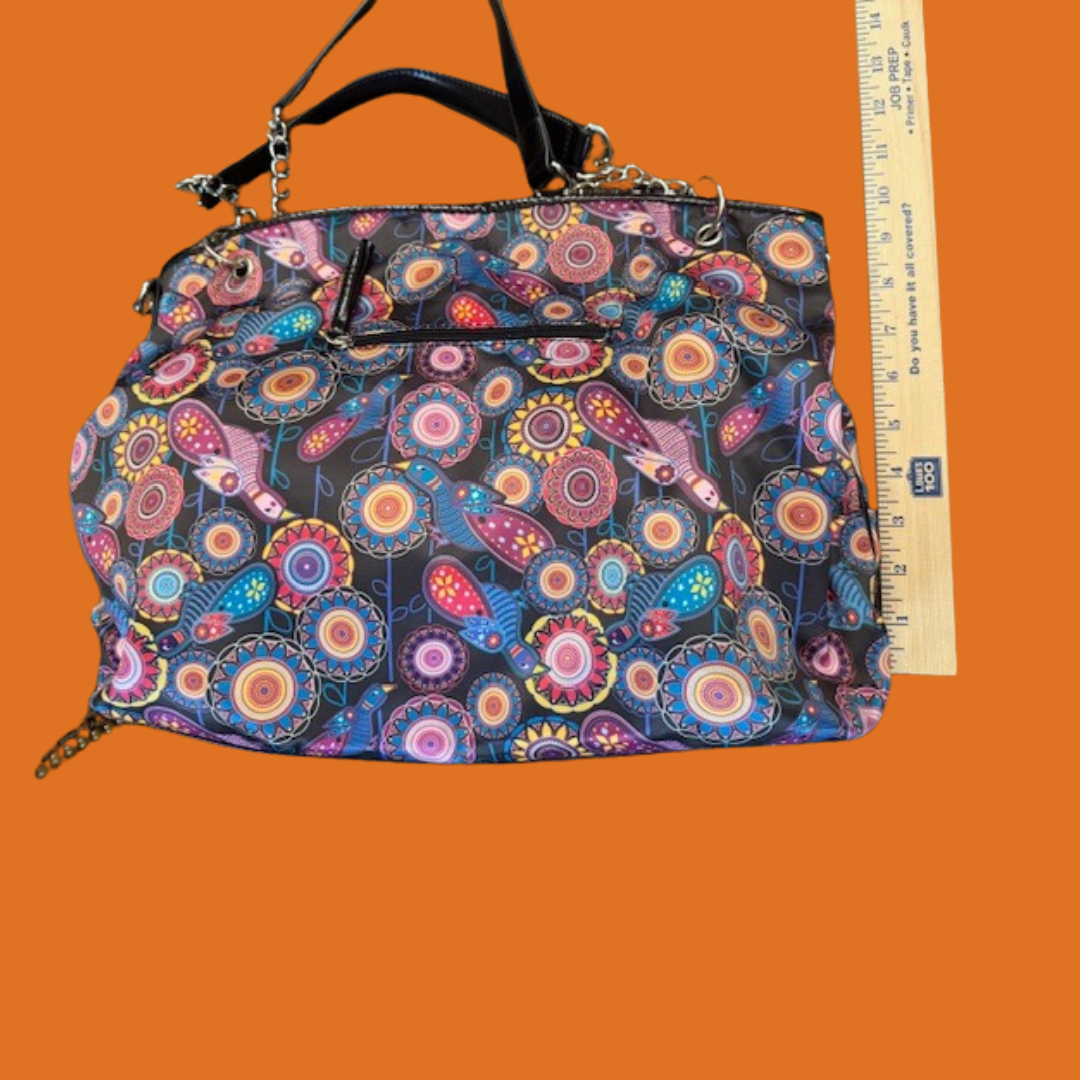 BollyDoll “Jewel Birds” Tote Bag – Black Trim & Chain Handles (2013) by Amrita Sen