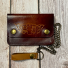 Vintage Tooled Leather Chain Wallet – Western Longhorn Steer Brown (BBL-07)