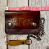 Vintage Tooled Leather Chain Wallet – Western Longhorn Steer Brown (BBL-07)