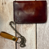 Vintage Tooled Leather Chain Wallet – Western Longhorn Steer Brown (BBL-07)