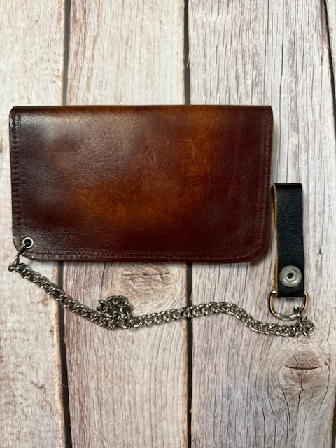 Vintage Steer Tooled Leather Chain Wallet – Medium (BBL-08)