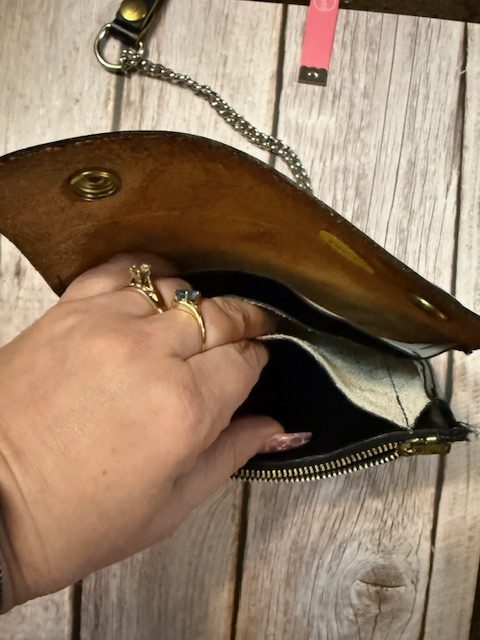 Vintage Steer Tooled Leather Chain Wallet – Medium (BBL-08)