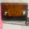 Vintage Tooled Leather Trucker Chain Wallet Reminiscent of the Iconic Peterbilt and Kenworth Long-Nose Rigs– NOS – BBL-11