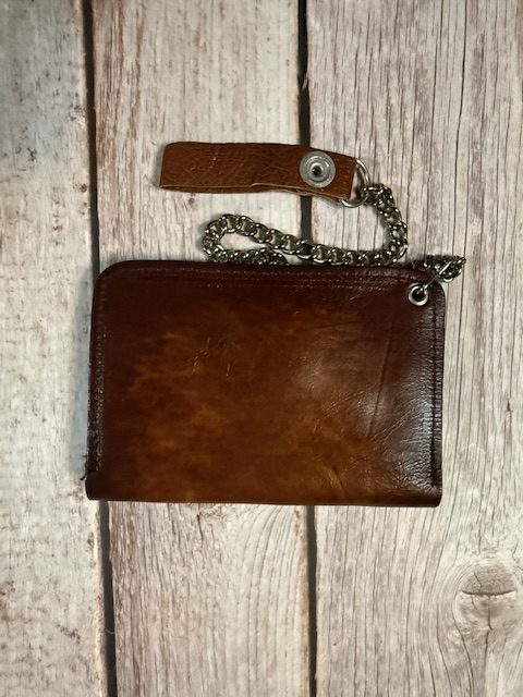 Vintage Tooled Leather Trucker Chain Wallet Reminiscent of the Iconic Peterbilt and Kenworth Long-Nose Rigs– NOS – BBL-11