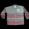 Front view of gray and red Walt Disney World Disney Parks Spirit Jersey knit zip sweater size XXL