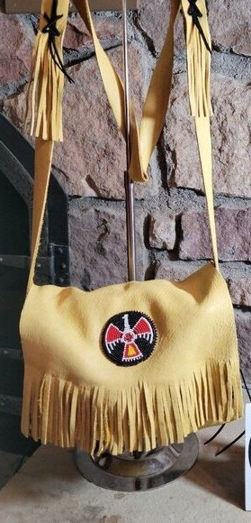 Handmade Elk Hide Shoulder Bag – Authentic Native American Craftsmanship (BNA 2)