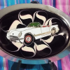 Classic Corvette on Red Epoxy Belt Buckle