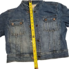 Michael Kors Cropped Denim Jacket – Women’s Size 6 | Fitted Jean Jacket with Brass Buttons & Band Collar (NWOT)