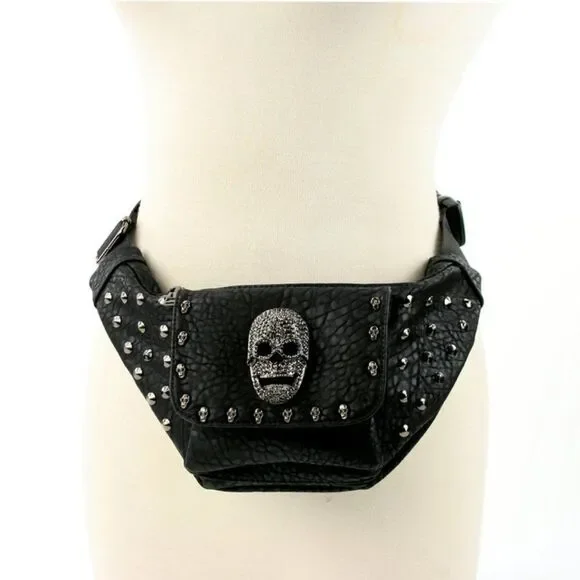 Studded Skull Fanny Pack Bag in Vinyl - Brand New Never Used