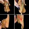 Minnetonka Girl's Classic Fringe Back Zip Softsole Moccasin Boot Size 11