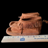 Minnetonka Girl's Classic Fringe Back Zip Softsole Moccasin Boot Size 11