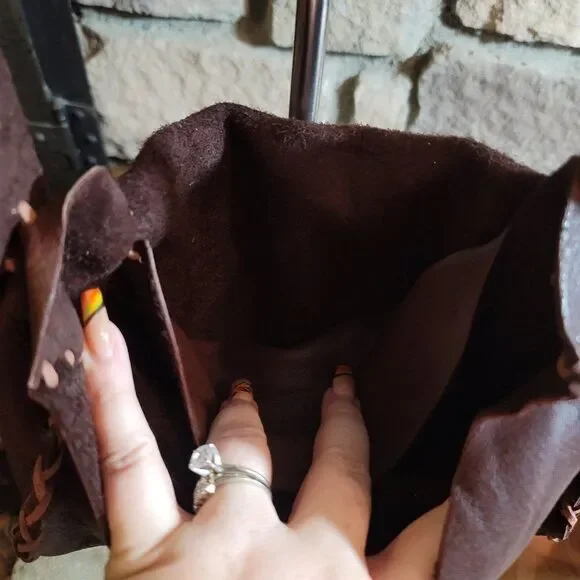 Genuine Elk Hide Leather Crossbody Purse Bag Made by Native Americans BNA7