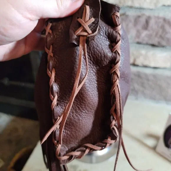Genuine Elk Hide Leather Crossbody Purse Bag Made by Native Americans BNA7