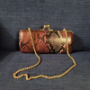 Dune London Snakeskin Effect Clutch | Gold Chain