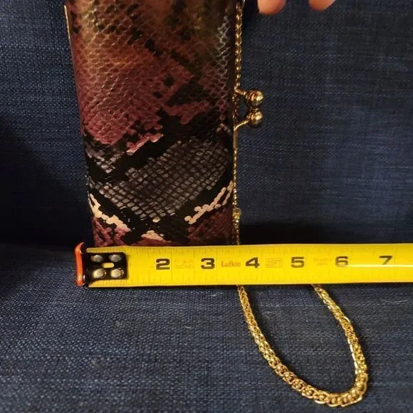 Dune London Snakeskin Effect Clutch | Gold Chain