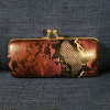 Dune London Snakeskin Effect Clutch | Gold Chain