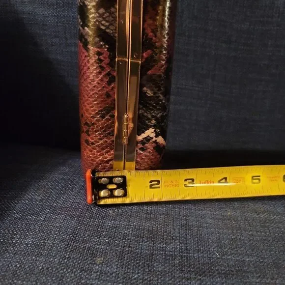 Dune London Snakeskin Effect Clutch | Gold Chain