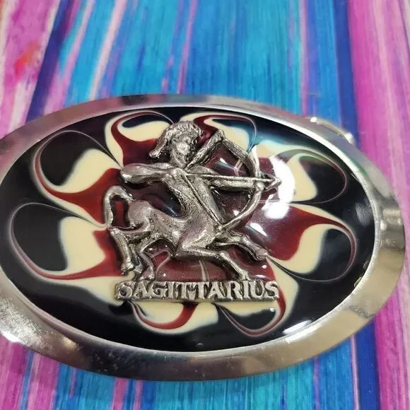 m_wp_6921a4e99f19e26596598c8d Sagittarius on Red Epoxy Belt Buckle