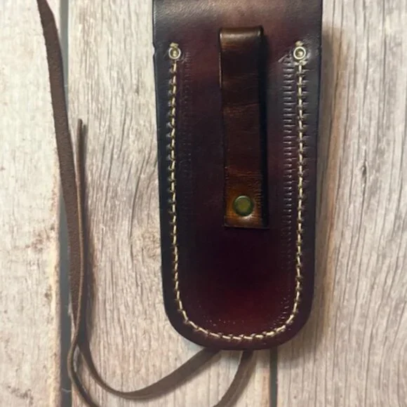 Vintage Harley-Davidson Eagle & Bar Shield Tooled Leather Knife Sheath – NOS Western Store Find (BBL-17)
