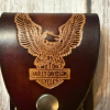 Vintage Harley-Davidson Eagle & Bar Shield Tooled Leather Knife Sheath – NOS Western Store Find (BBL-17)