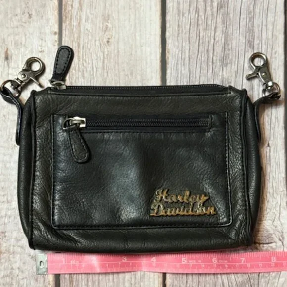 Genuine Harley-Davidson Black Leather Hip Bag – Clip-On Purse 99411-11VW (2013)