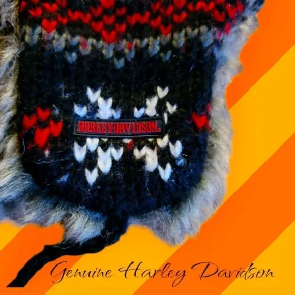 Harley-Davidson Trapper Hat | Faux Fur Ear Flaps | Size Small | Winter Biker Style