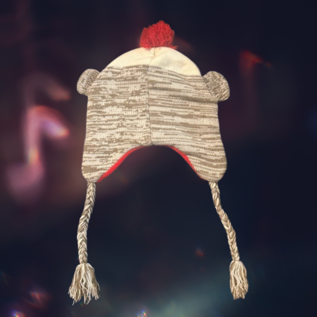 ABG Accessories Sock Monkey Earflap Hat – Fleece Lined Knit Winter Beanie