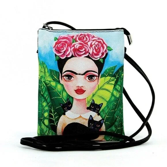 m_wp_6917431ab09b7c473048ce24 Frida with Black Cats Crossbody Bag – Artistic Print