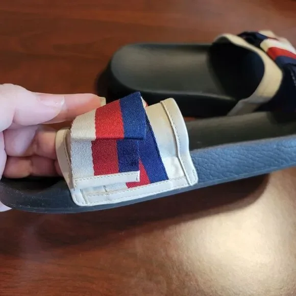 Authentic Gucci Bow Slides – Web Stripe (Women’s 7–7.5)