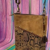 Leather Crossbody Bag Purse Python Print Small with Strap