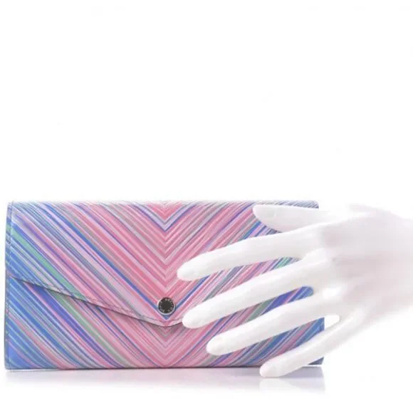 Louis Vuitton Epi Tropical Sarah Wallet – Blue Rose Chevron – Collector Piece – NWOT w/ COA