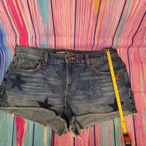 Old Navy Boyfriend Denim Shorts Stars Women's Size 12