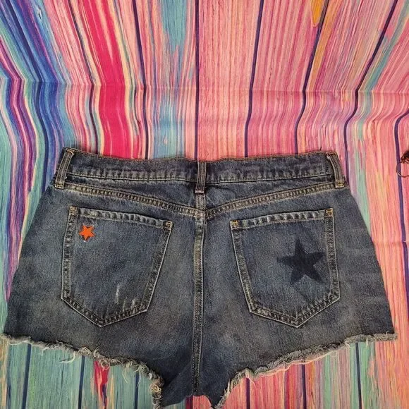Old Navy Boyfriend Denim Shorts Stars Women's Size 12